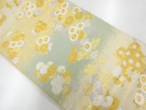 リサイクル　霞に菊模様織出し袋帯